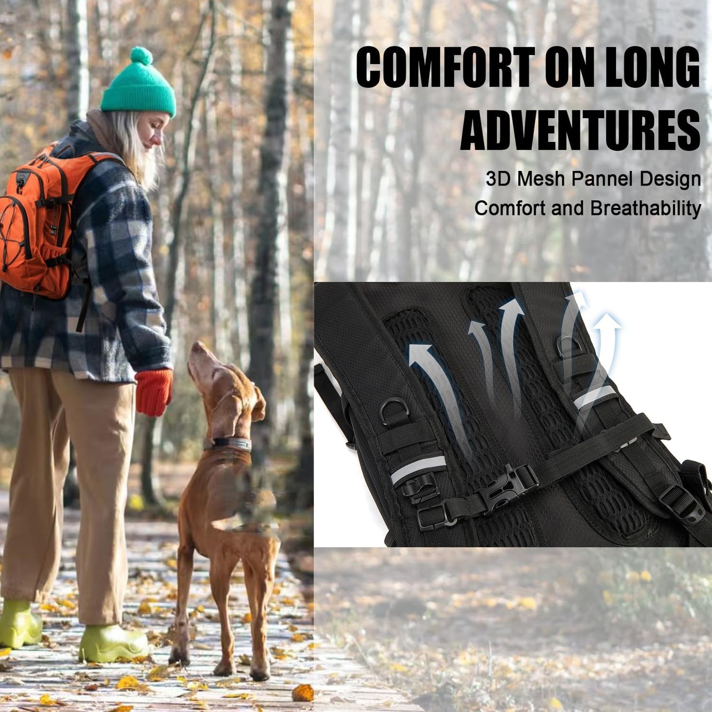 Hydration Backpack Pack with 2L Water Bladder 18L Hiking Backpack Women Men Lightweight Hydropack Insulated Daypack for Biking, Running, Festival