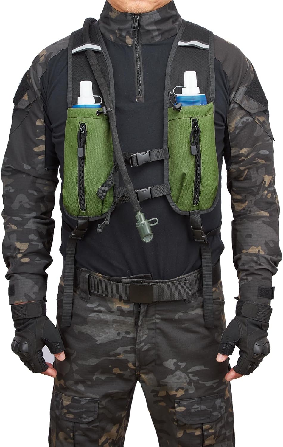 ATBP Running Hydration Vest Pack Thermal Insulation 3L TPU Water Bladder Tactical Backpack Bag for Cycling Hiking Daypack Men & Women