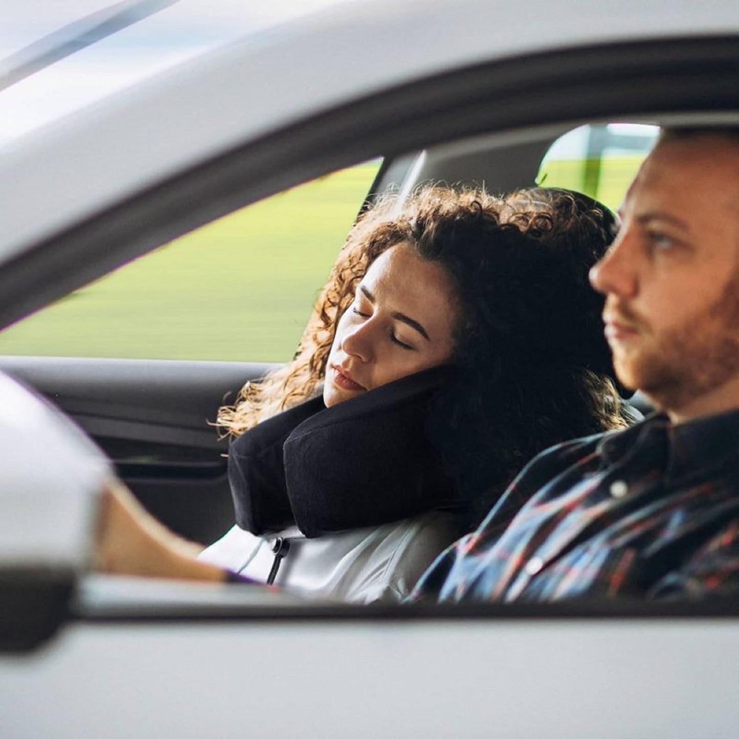 Lewis N. Clark Contoured Memory Foam Hexform Travel Cervical Neck Pillow for Shoulder & Neck Pain, Airplane, Camping, Kids & Adults, Premium, Black