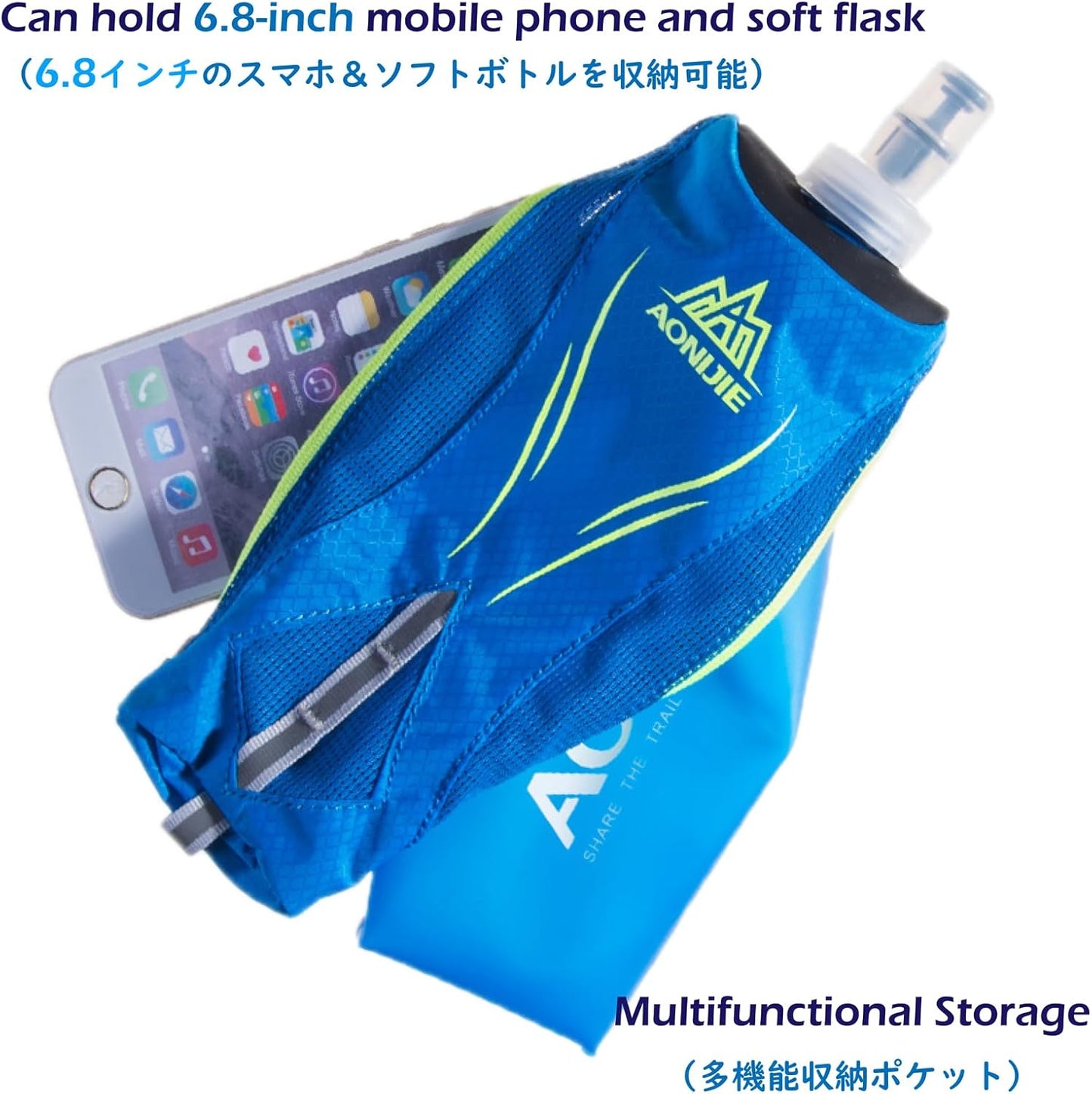 TRIWONDER Handheld Water Bottle for Running, Quick Grip Chill 17 oz Handheld Soft Water Bottle with Hand Strap Hydration Pack, BPA Sport Soft Flask (Black)