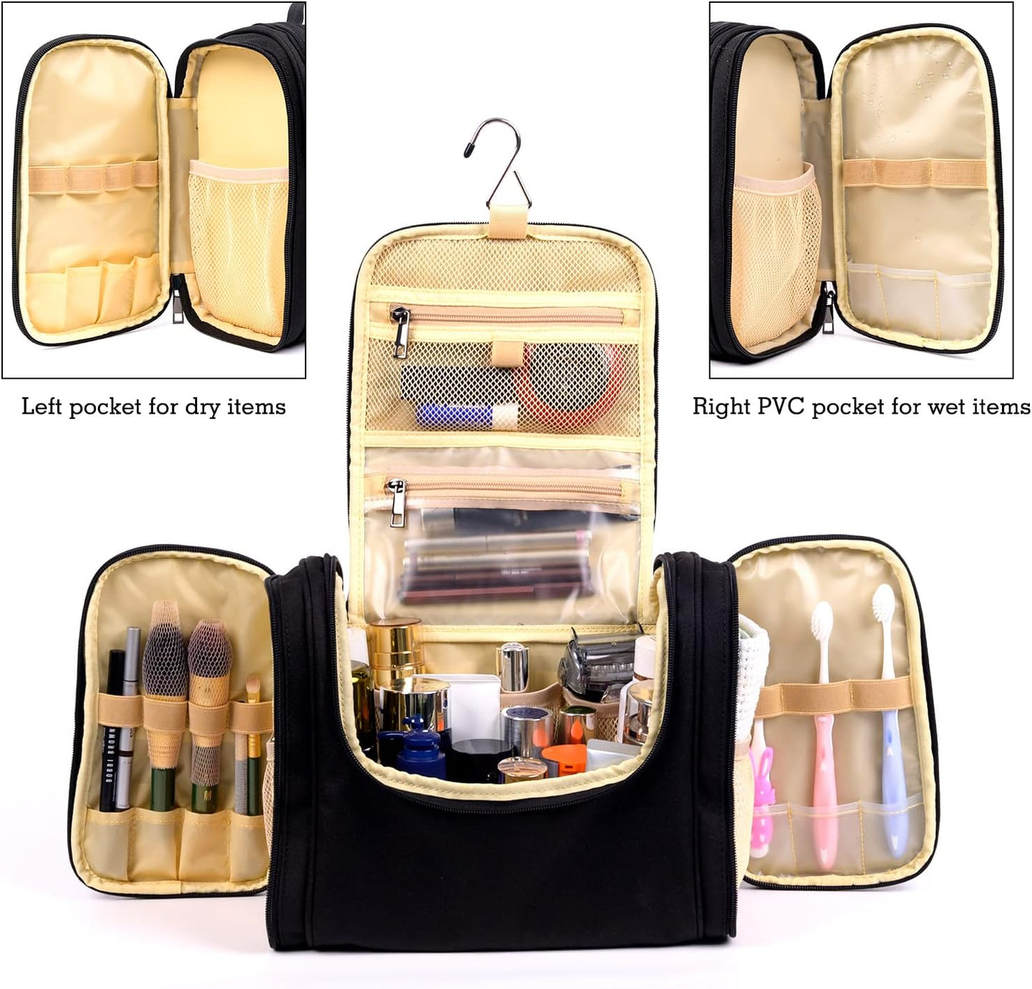 Hanging Toiletry Bag For Women And Men Large Travel Cosmetic Makeup Bags Organizer Water Resistant Shower Bag