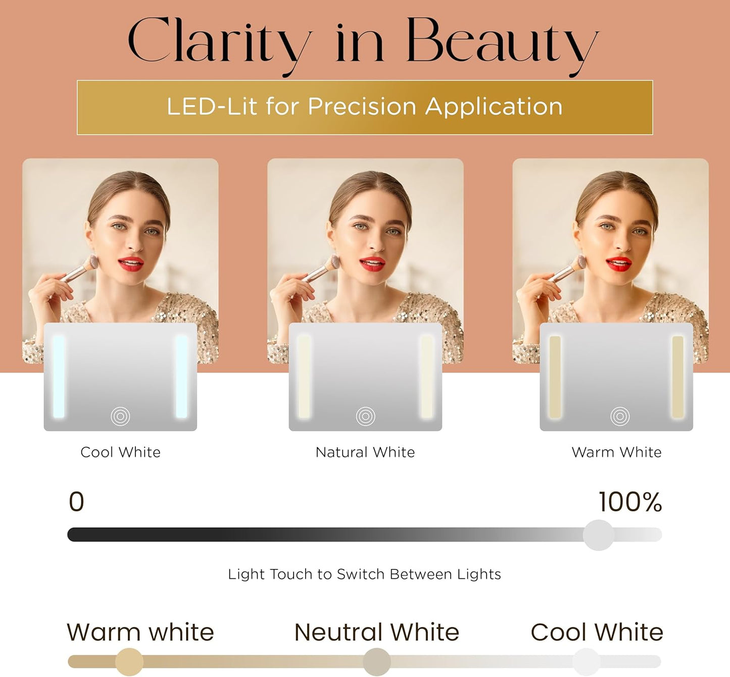 Travel Makeup Case with LED Mirror - Durable Makeup Case with Lighted Mirror with 3 Adjustable Light Settings - Rechargeable Makeup bag with light up Mirror - Mini 10x mirror included