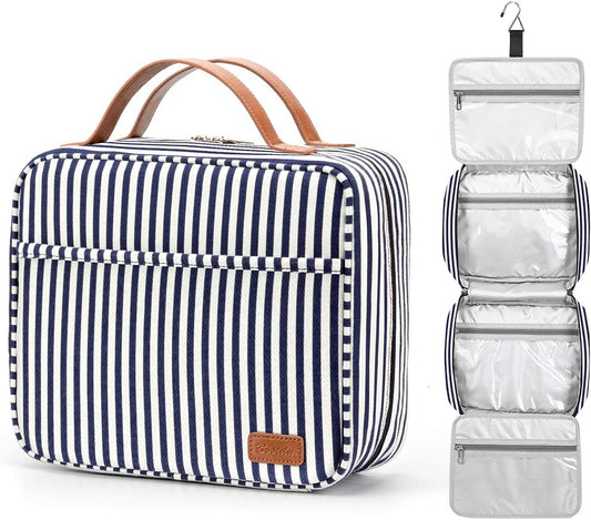 Hanging Travel Toiletry Bag,Large Capacity Cosmetic Travel Toiletry Organizer for Women with 4 Compartments & 1 Sturdy Hook,Perfect for Travel/Daily Use/Christmas