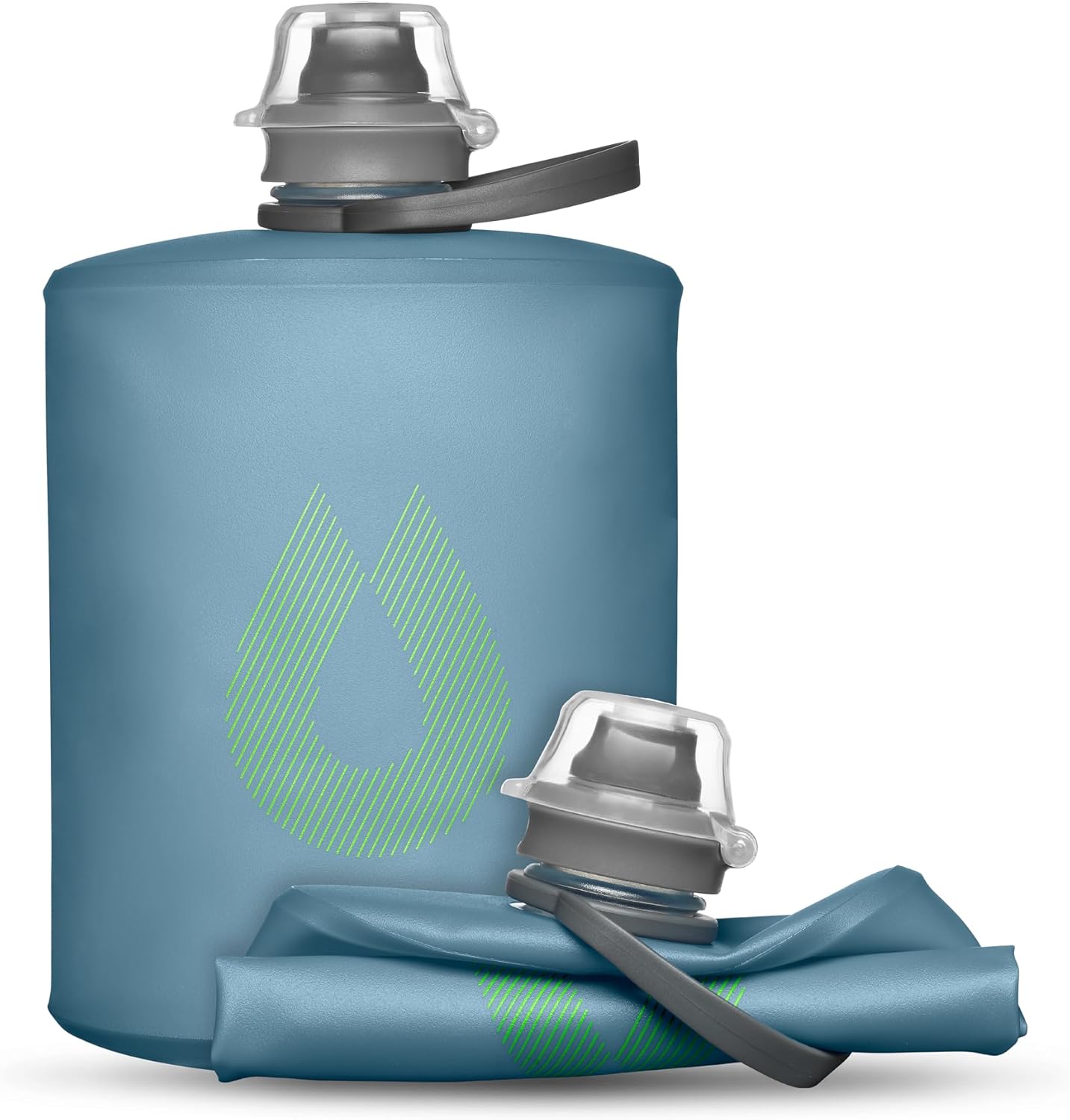 HydraPak Stow - Collapsible Backpacking Water Bottle (350ml, 500ml, 1L) - BPA Free, Ultra Light, Spill-Proof Twist Cap