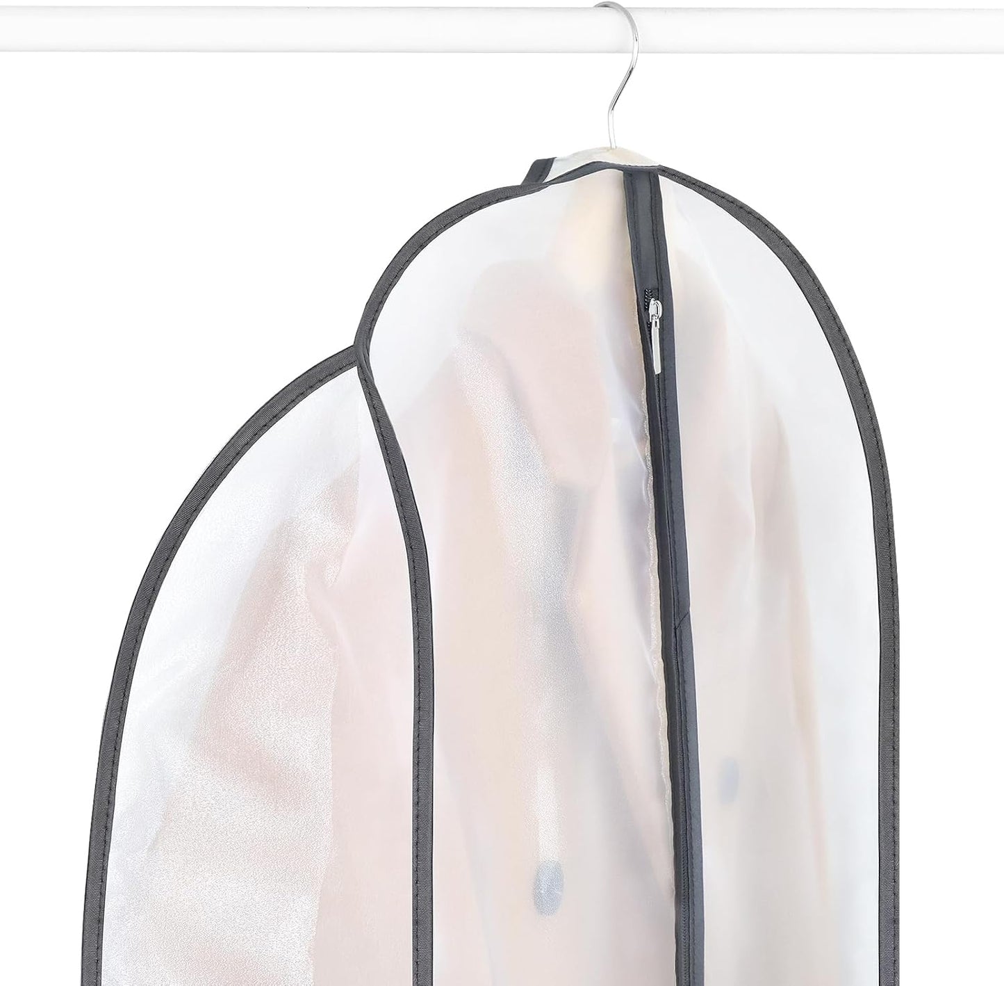 Zilink Breathable Dress Bags for Gowns Long 72” Wedding Dress Storage Bags Silky Dress Bags for Closet Storage with 7" Gussted Wrinkle Free for Long Evening Dresses Puffy Dress Storage, Set of 2