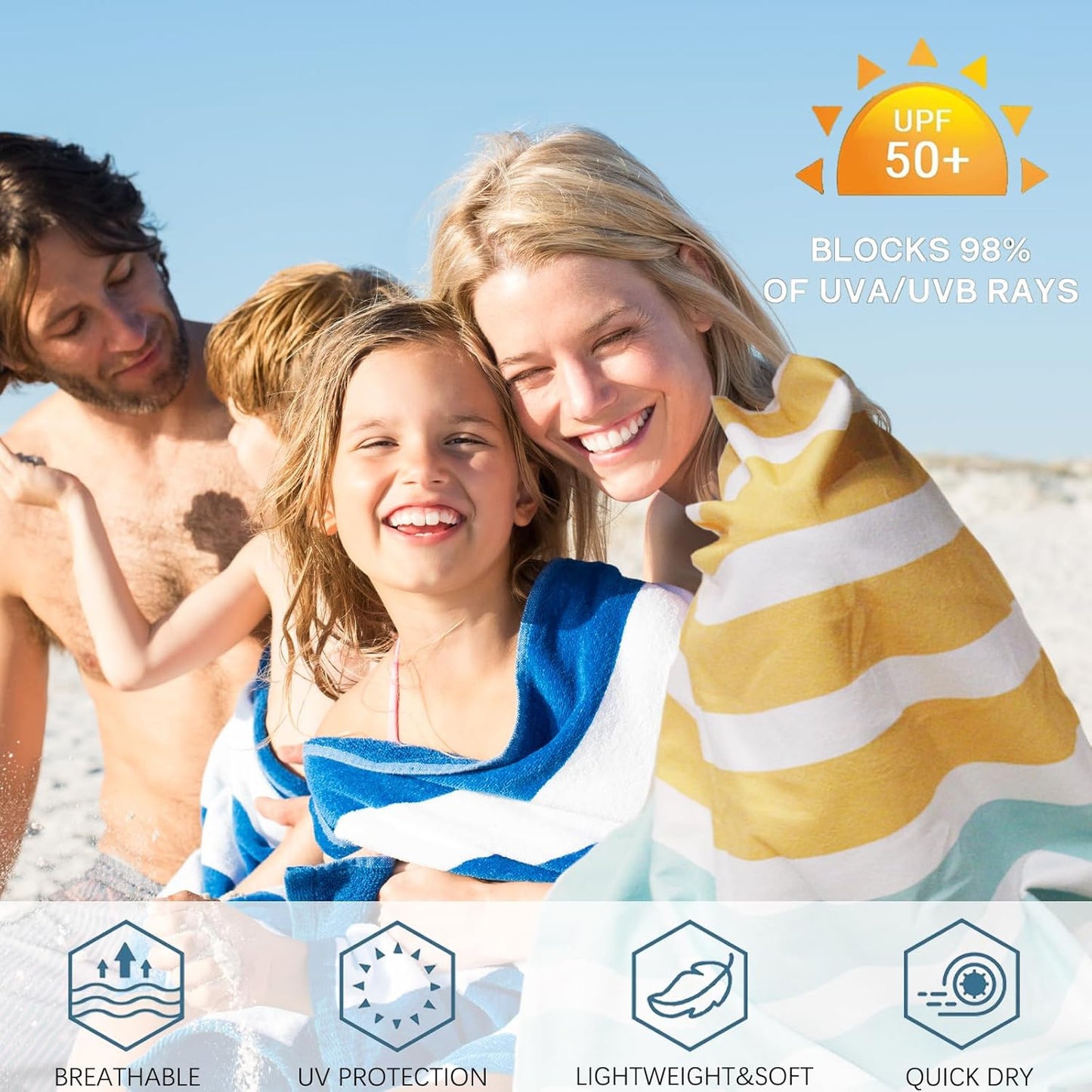 PY SUPER MODE Beach Towel - 75 x 35 inches Quick Dry Microfiber Beach Towels Oversized, Lightweight Soft and Absorbent Bath Towel Suitable for Swimming Camping for Adults