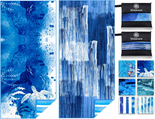 Lightweight Thin Microfiber Beach Towel Sand Free Quick Dry Absorbent Compact Soft Pool Swim Travel Towels Extra Large Oversized Beach Accessories Packable Essentials Stuff Gifts for Adult