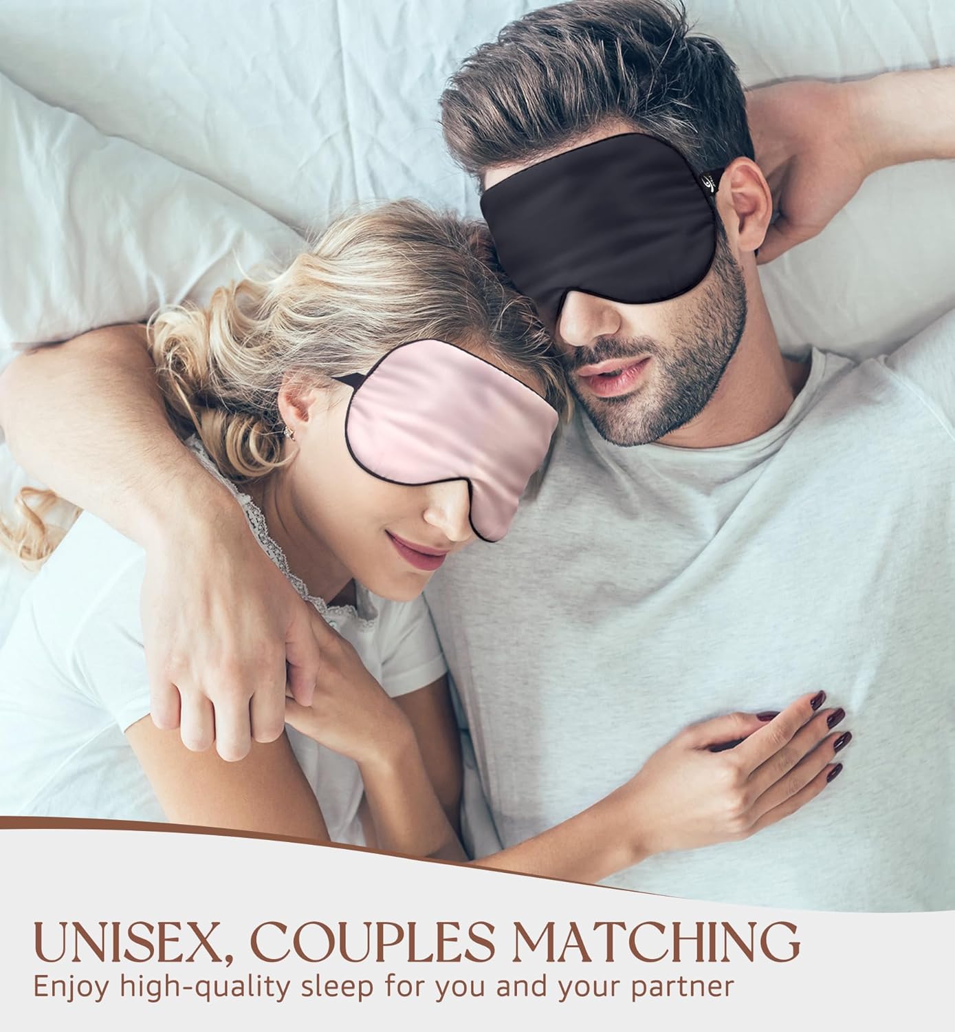 HiRui Silk Sleep Mask, 100% Natural Mulberry Silk of Double-Sided & Inner-Filling, Ultra-Smooth Soft, Adjustable Strap, Blocks Light for Night Sleeping, Travel, Office Naps (Black)