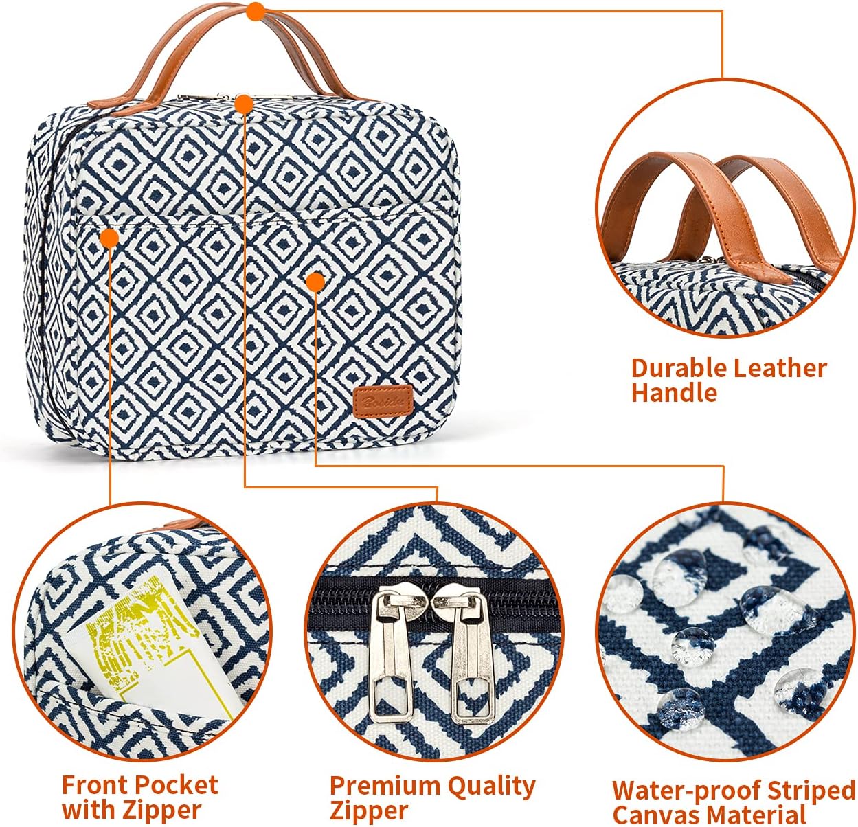 Hanging Travel Toiletry Bag,Large Capacity Cosmetic Travel Toiletry Organizer for Women with 4 Compartments & 1 Sturdy Hook,Perfect for Travel/Daily Use/Christmas