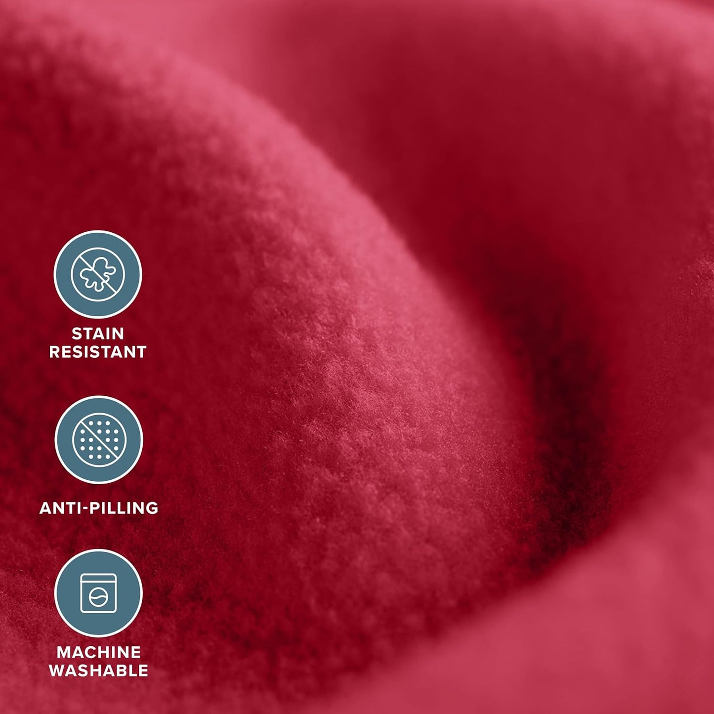 Bare Home Polar Fleece Blanket - Extra Long - Red - Warm & Cozy - Premium Fleece Throw for Bed, Sofa, Camping, Travel and Cold Nights - Lightweight Blanket (Twin/Twin XL, Red)