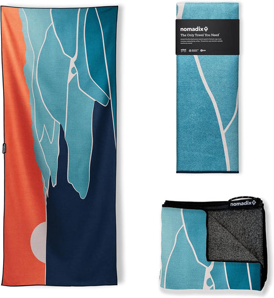Nomadix Original Towel - Perfect for Beach, Pool, Travel, Camping, Yoga - Made with Recycled Materials - Super Absorbent - Sand Resistant - Big Sur - 72.5x30