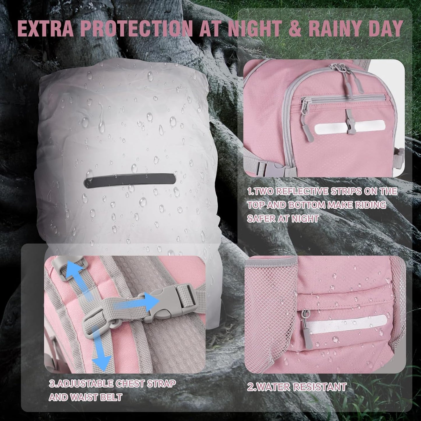 Zavothy 18L Hydration Backpack with 3L Water Bladder – Waterproof Hiking Pack with Insulated Bladder Compartment, Hidden Helmet Holder & Rain Cover – for Running, Cycling, and Camping