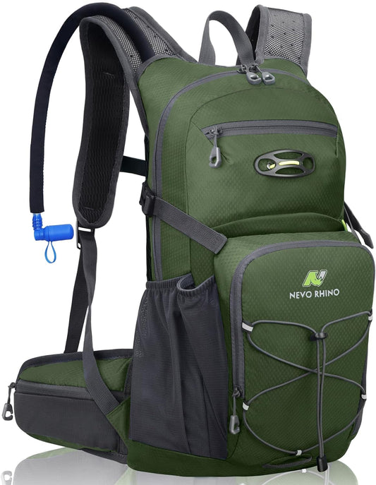 N NEVO RHINO Hydration Backpack, 18L Multipurpose Hiking Backpack with 3L Water Bladder, Water Backpack Insulated Hydration Pack Ideal for Hiking and Cycling