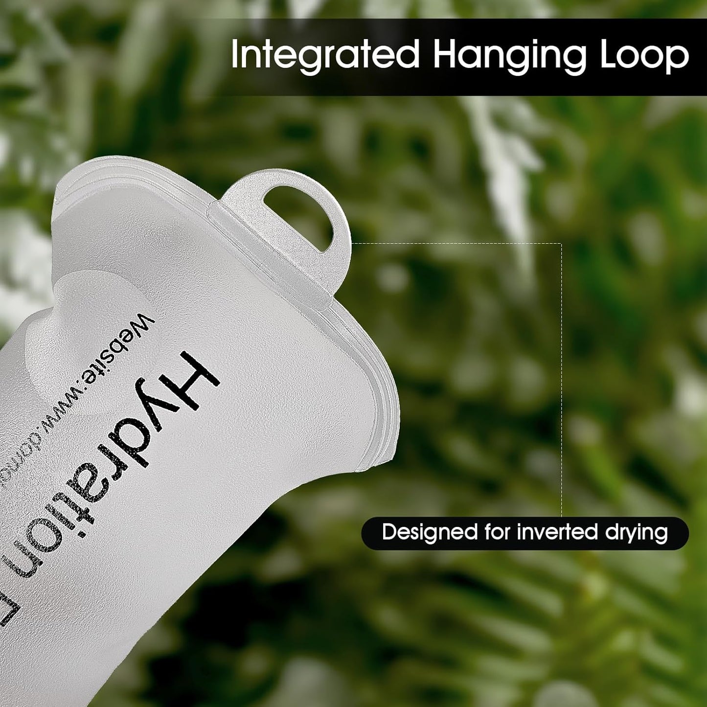 GYGYL Soft Flask, TPU Collapsible Soft Water Bottle for Hydration Pack, Running Vest, Leak-Proof Folding Water Bottle for Hiking Cycling Climbing Jogging-250ml White, 2pcs