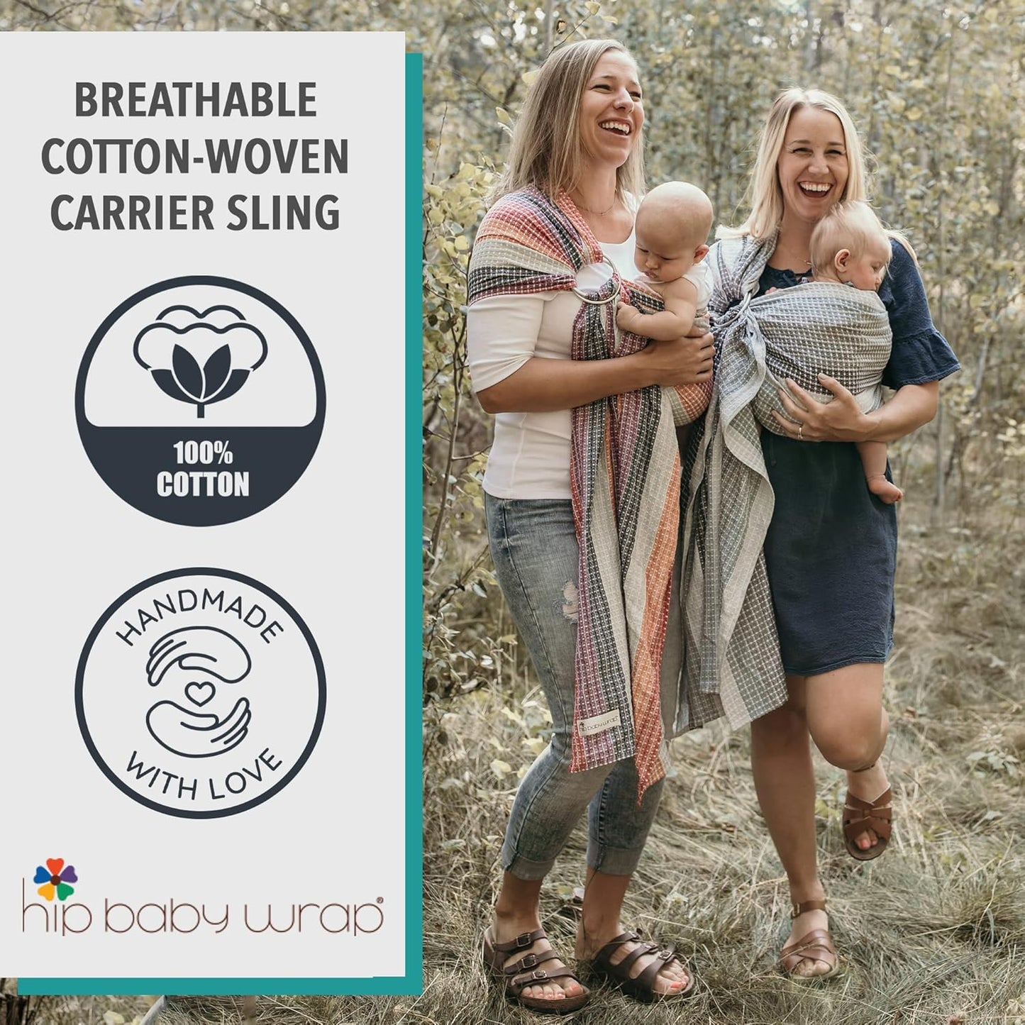 Hip Baby Wrap Ring Sling Baby Carrier for Infants and Toddlers - Beautiful, 100% Soft Cotton Baby Wraps Carrier for Babies 8-35 lbs - Perfect Baby Shower Gifts Moms and Dads - Nursing Cover (Spring)