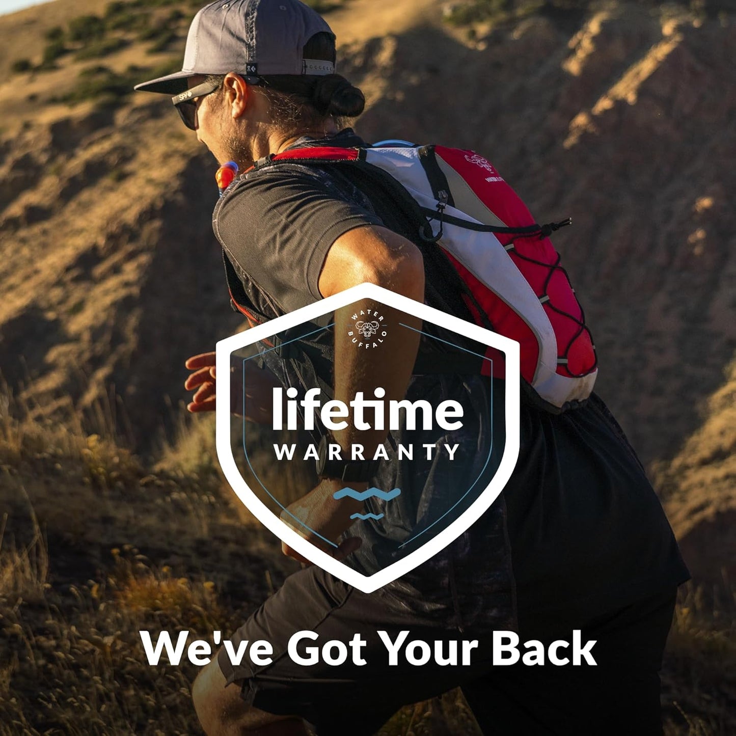 Water Buffalo Hydration Backpack - Lightweight Hydration Pack with 2L Water Bladder - Water Backpack for Hiking, Running, Biking, and Raves - Road Runner 12L Hydropack Backpack