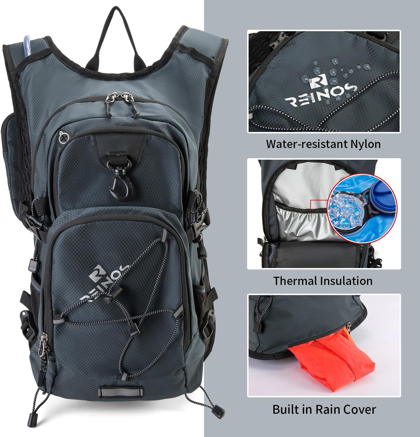 Hydration Backpack Pack with 2L Water Bladder 18L Hiking Backpack Women Men Lightweight Hydropack Insulated Daypack for Biking, Running, Festival