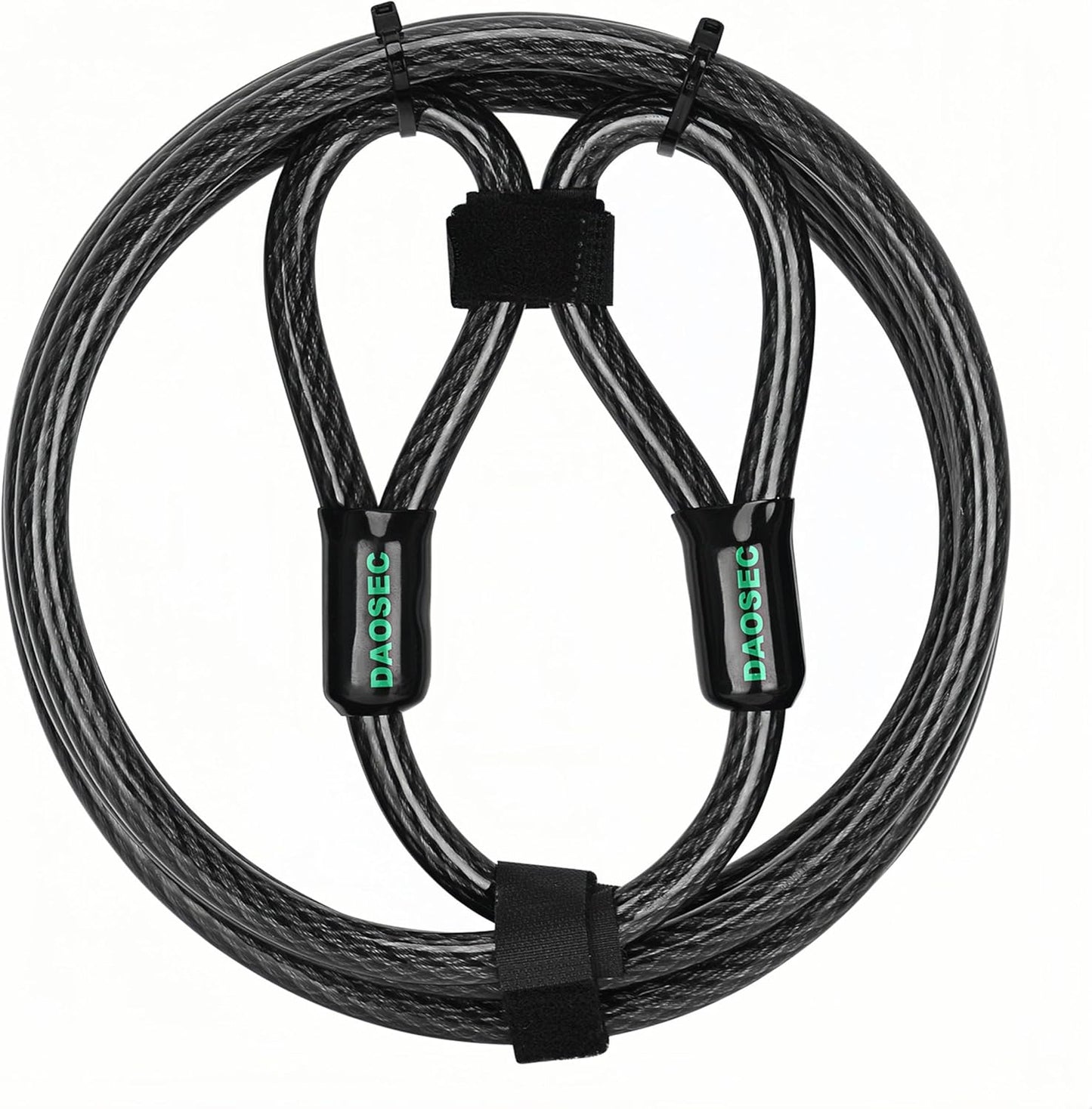 10 ft x 1/2" Heavy Duty Cut-Proof Security Cable | Flexible Vinyl-Coated Braided Steel with Looped Ends | Weatherproof Anti-Theft Locking Cable for Bikes, Gates, Kayaking & Outdoor Equipment