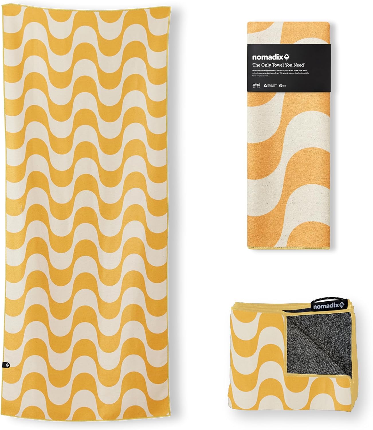 Nomadix Original Towel - Perfect for Beach, Pool, Travel, Camping, Yoga - Made with Recycled Materials - Super Absorbent - Sand Resistant - Copacabana Mango - 72.5x30