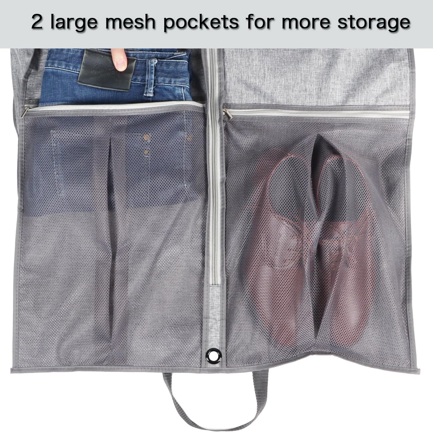 Zilink Heavy Duty Garment Bags for Travel 43”Suit Bags for Hanging Clothes Waterproof Gusseted Suit Cover Bags for Closet Storage with Handles for Suits Coats Jackets Dresses, Set of 2
