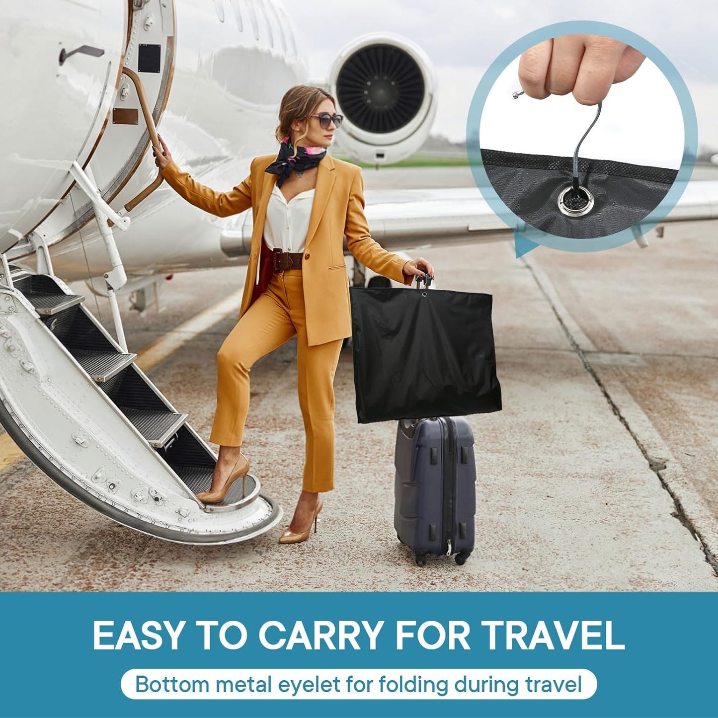 Dress Bags for Gowns, 65" Long Garment Bags for Hanging Clothes, 3-Pack Foldable Dress Cover with Clear Window for Women's Coats, Formal Gowns, and Evening Dresses