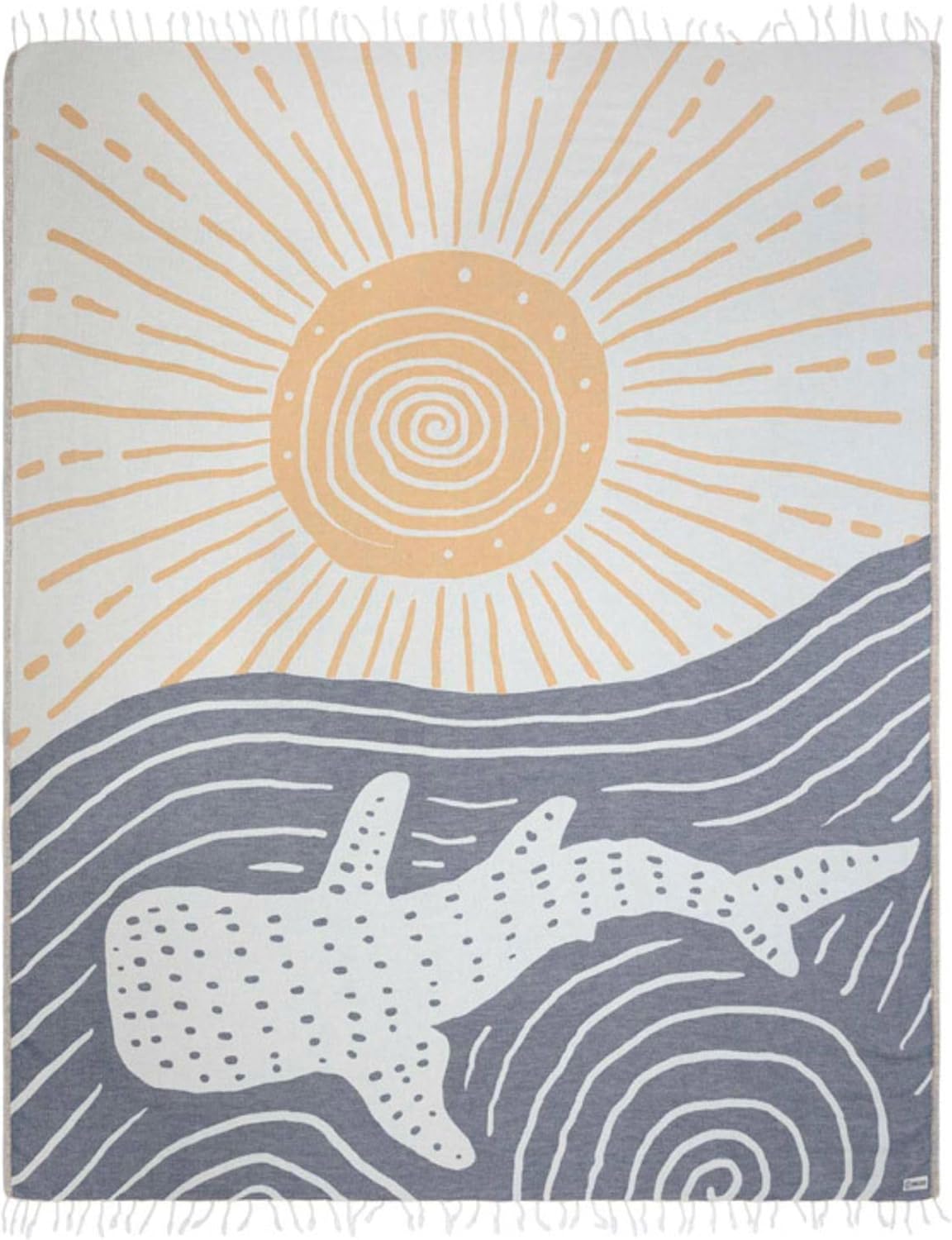 Sand Cloud Turkish Beach Towel - Sand Free - 100% Organic Turkish Cotton Yarn - Quick Dry Towel for Beach, Picnic, Blanket or Bath - As Seen on Shark Tank - Marine Life (Typus Whale Shark)