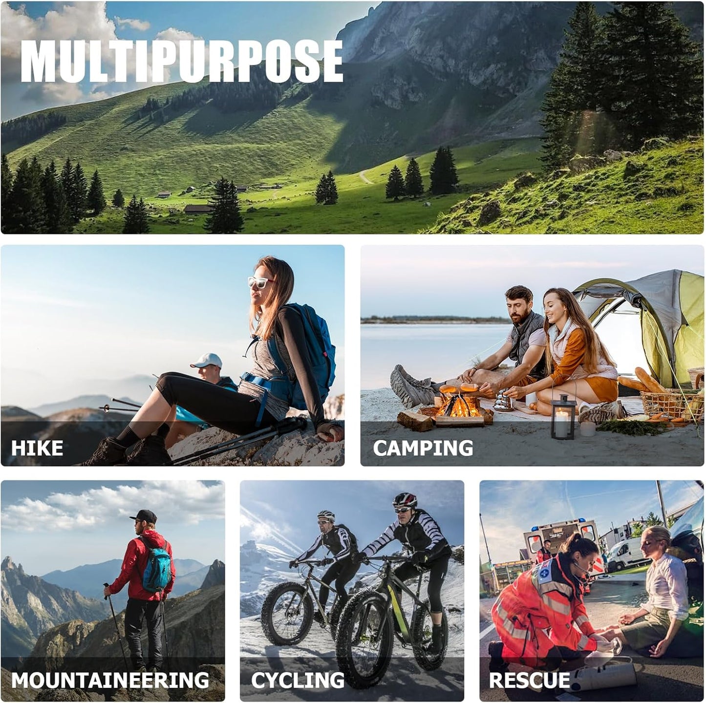 1L Hiking Collapsible Water Bottles, 6-Pack 33OZ BPA-Free Foldable Backpacking Water Bottle for Travel Camping Hiking