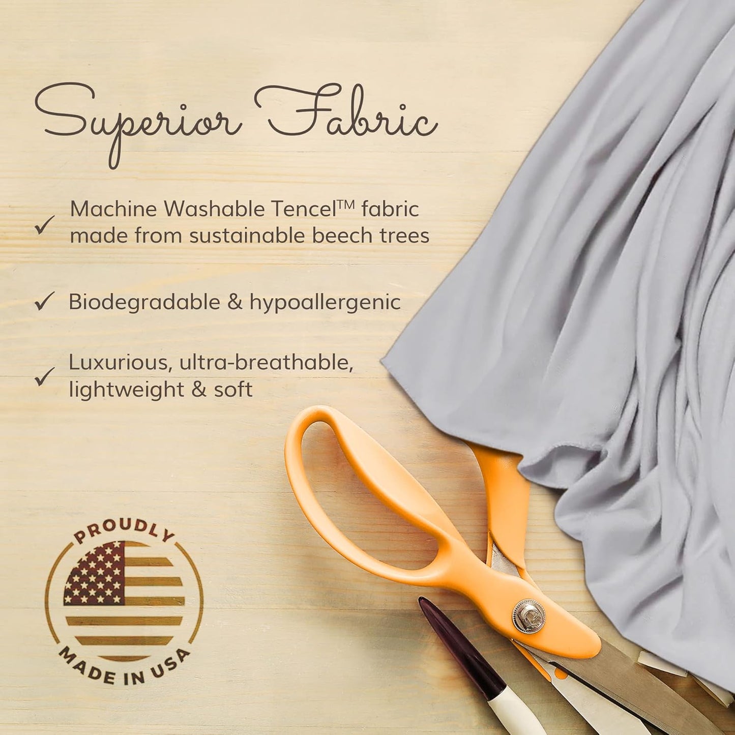 Happyluxe Odyssey Travel Pillow for Long Flights - Soft, Small, Alternative to Down and Memory Foam. 17 x 13in - Made in The USA, Silver Gray Airplane Pillow for Adults Sleeping, Camping or Nap