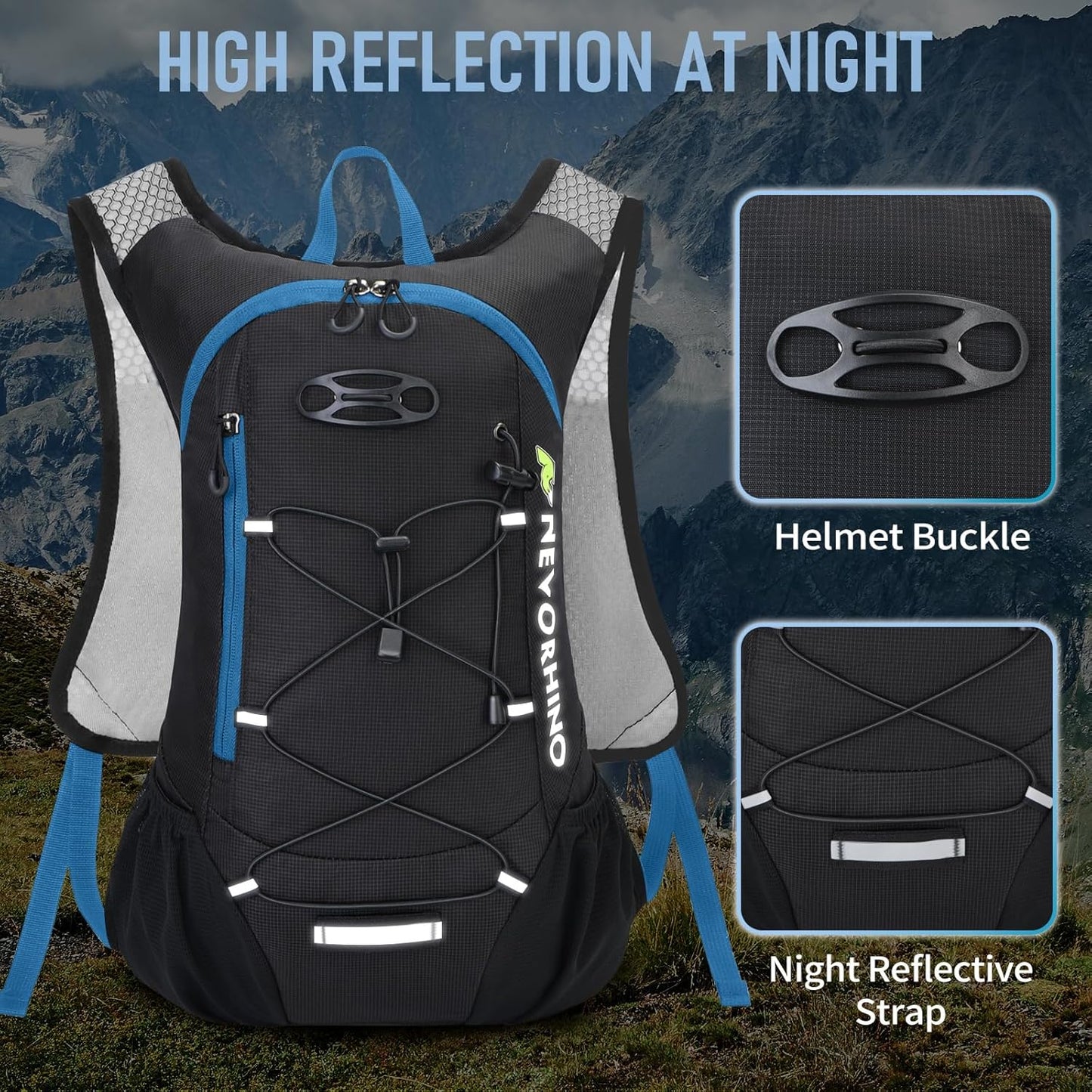 Lightweight Hydration Backpack, Running Backpack with 2L Water Bladder, Hydro Water Daypack for Cycling Hiking Rave for Men Women