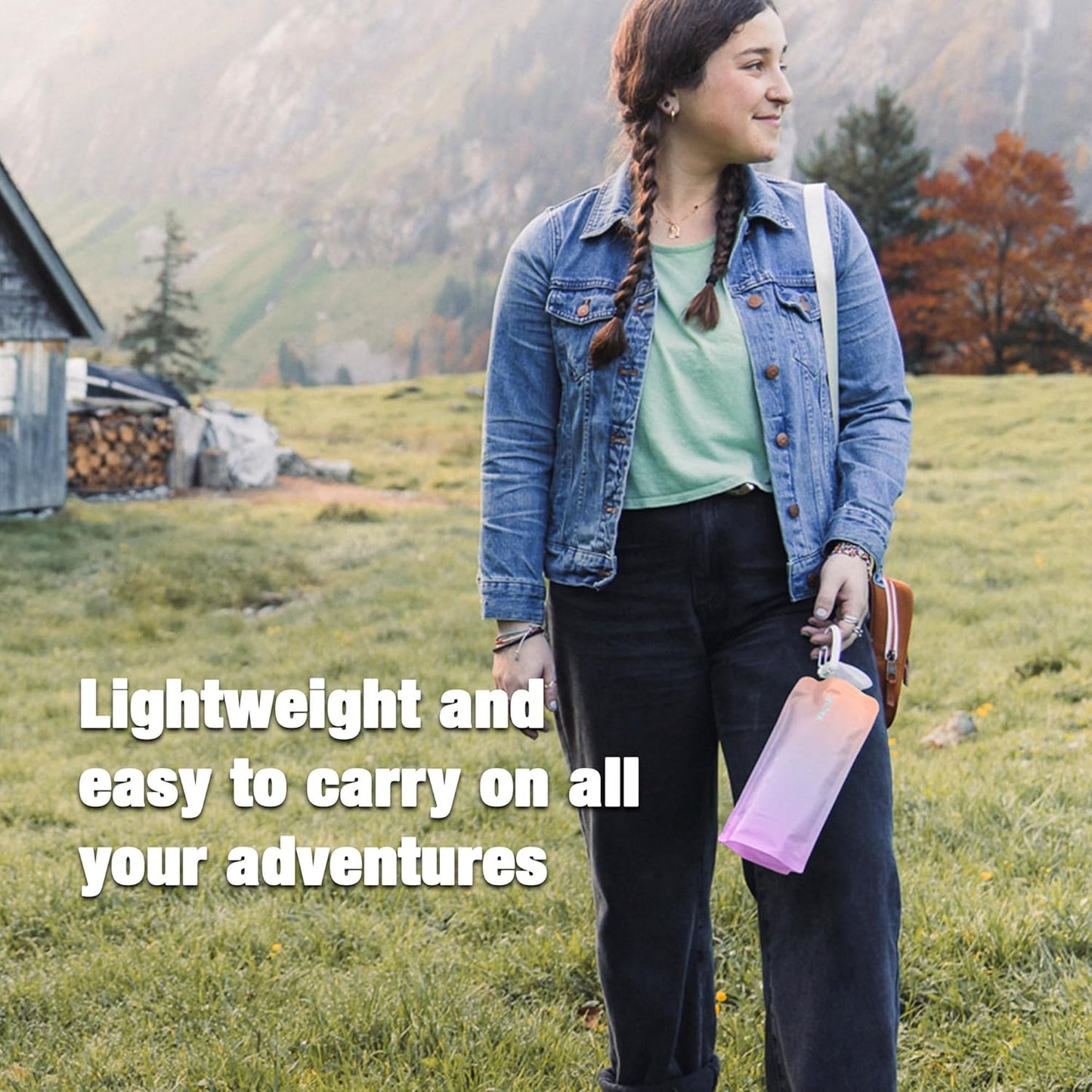 Vapur Collapsible Water Bottle With Carabiner, Compact Bottle Folds Flat For Hydration On The Go, Ideal for Traveling, Hiking or Camping, 16 Ounce, Mojave, Pack of 1