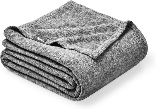 Bare Home Polar Fleece Blanket - Extra Long - Heathered Light Grey - Warm & Cozy - Premium Fleece - Throw for Bed, Camping and Travel - Lightweight (Twin/Twin XL, Heathered Light Grey)