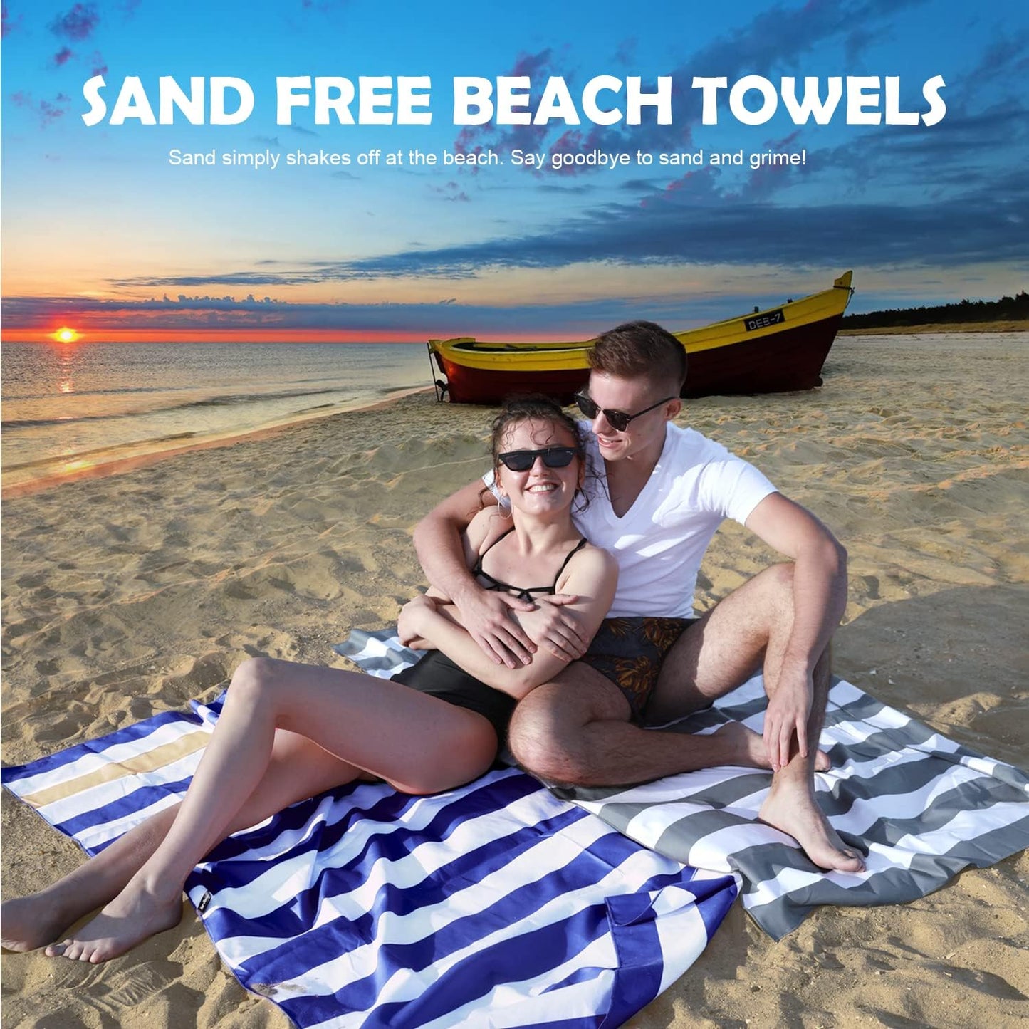 Your Choice Microfiber Quick Dry Sand-Free Beach Towel for Adults & Kids (67x35 Inch, 60x30 Inch) - Oversized, Compact, Lightweight, Absorben