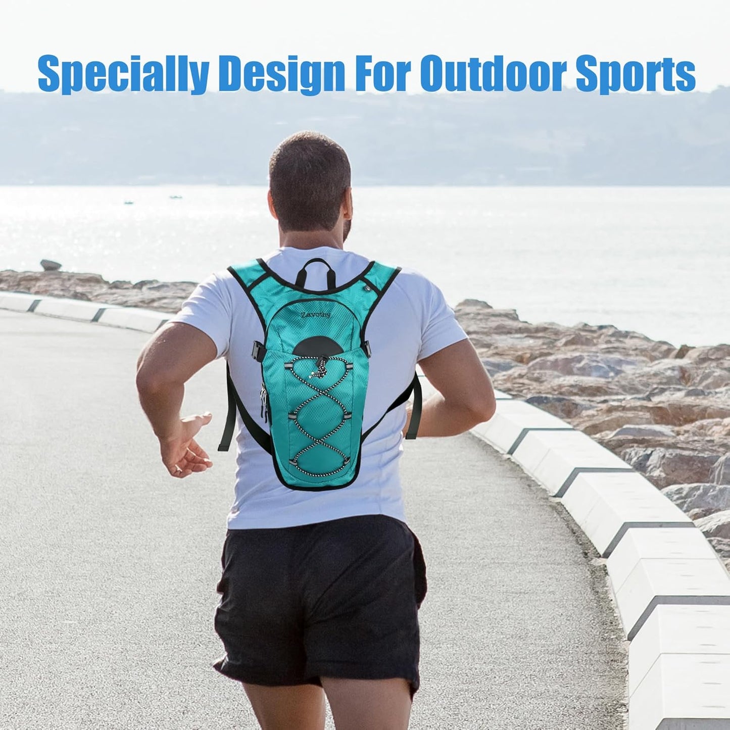 Zavothy Hydration Backpack with 2L Hydration Bladder Water Backpack for Hiking Hydration Pack for Running Cycling Hiking