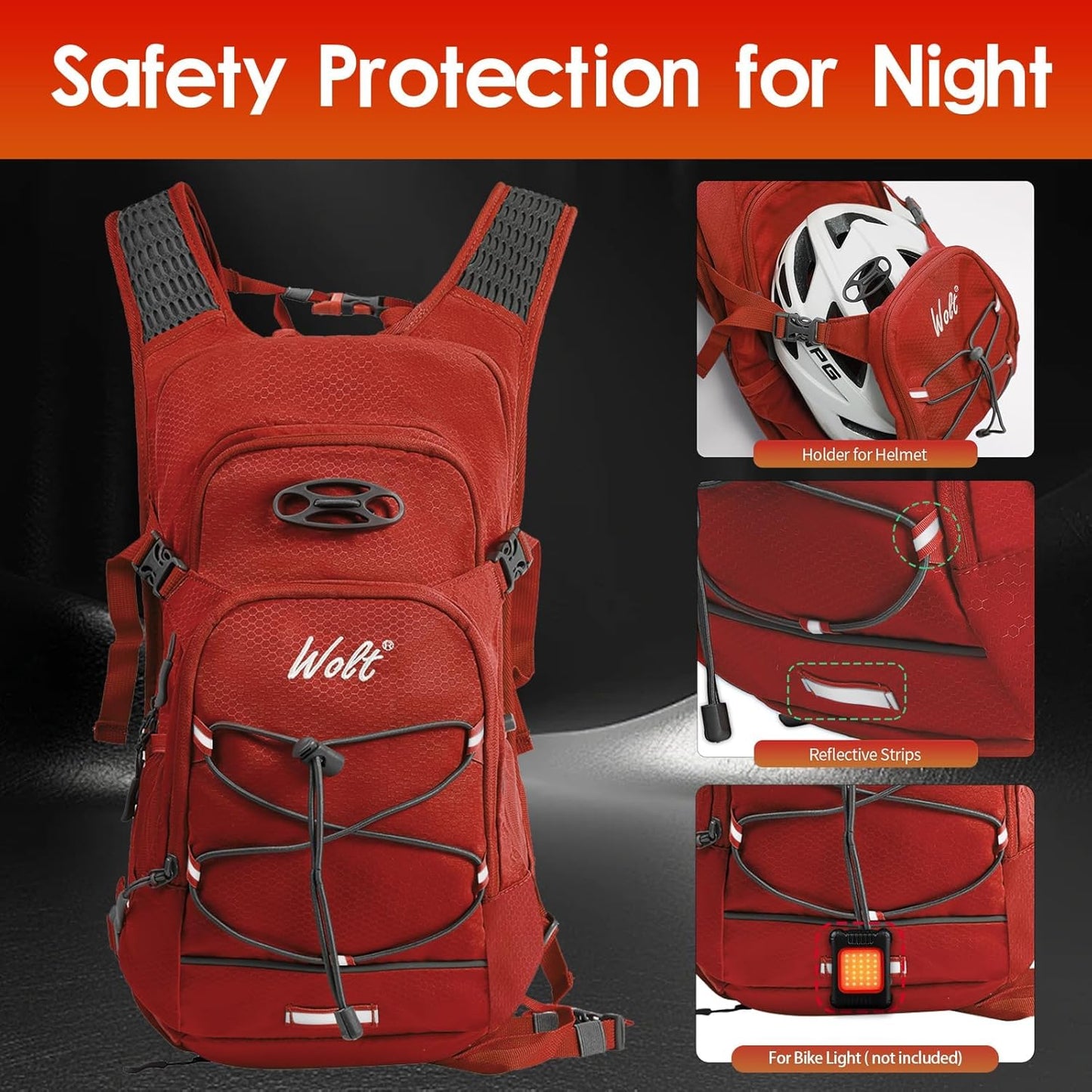 WOLT Hydration Backpack 18L Hiking Water Backpack with 2L Water Bladder for Men Women, Hydration Pack for Running Cycling Biking and Climbing