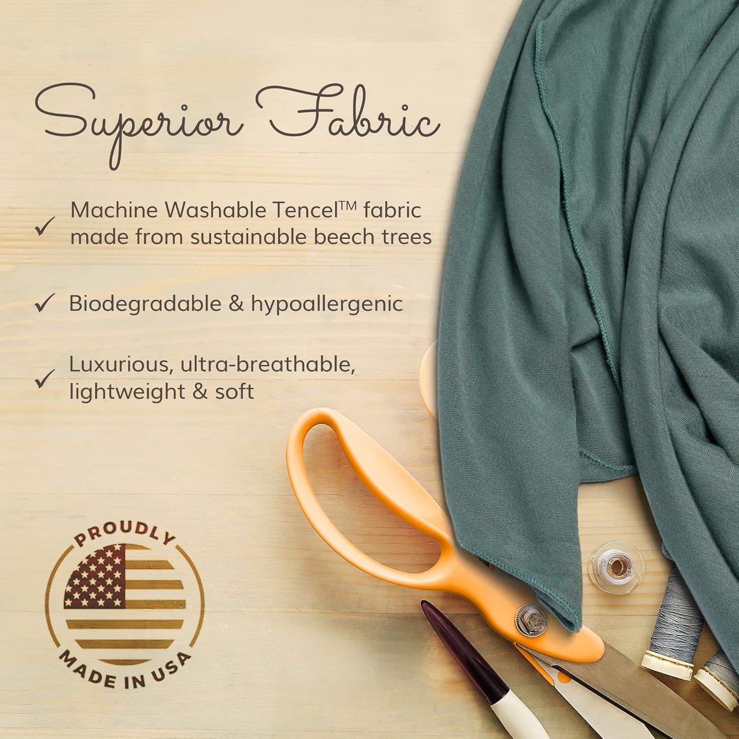 Happyluxe Odyssey Travel Pillow for Long Flights - Soft, Small, Alternative to Down and Memory Foam. 17 x 13in - Made in The USA, Sage Green Airplane Pillow for Adults Sleeping, Camping or Nap