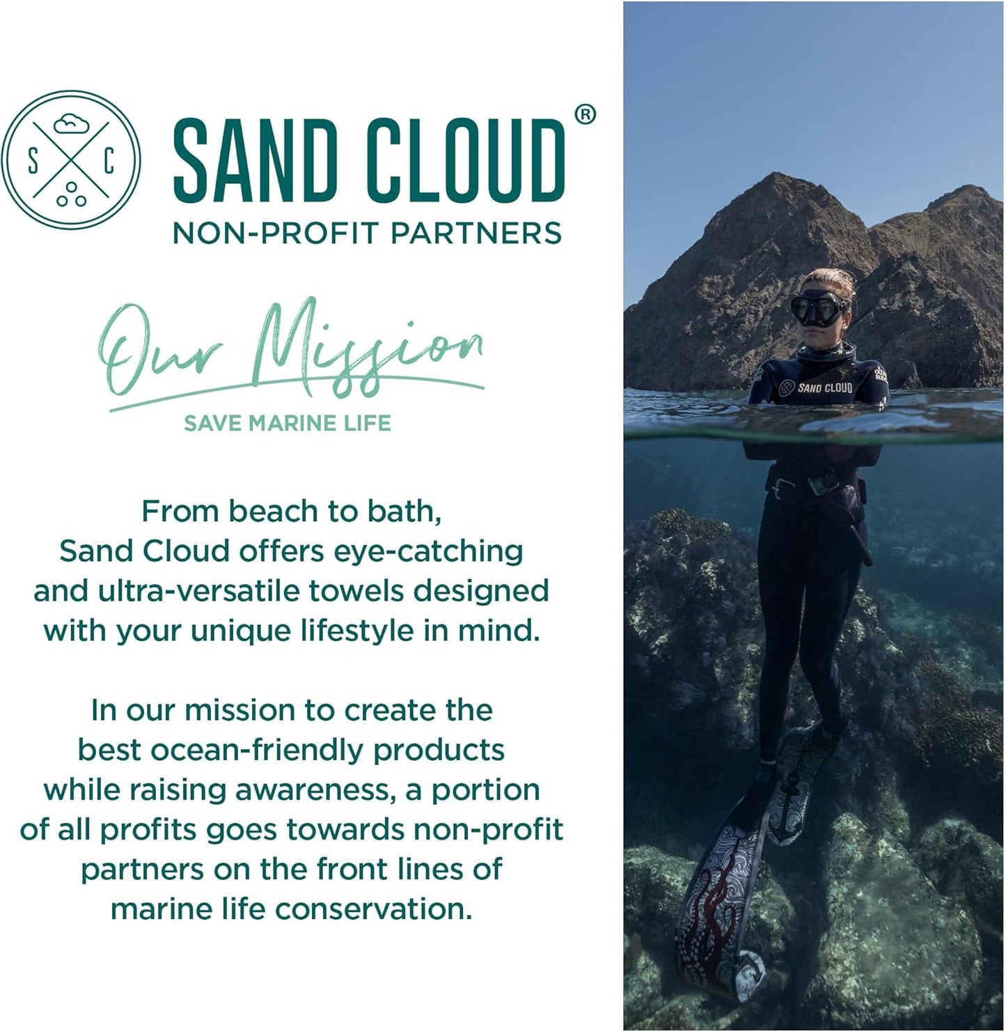 Sand Cloud Oversized Turkish Beach Towel (Mr Otter) - 100% Certified Cotton Turkish Bath Towels - Sand Free & Quick Dry Large Beach Towel for Pool, Yoga, Picnic & Travel - As Seen on Shark Tank