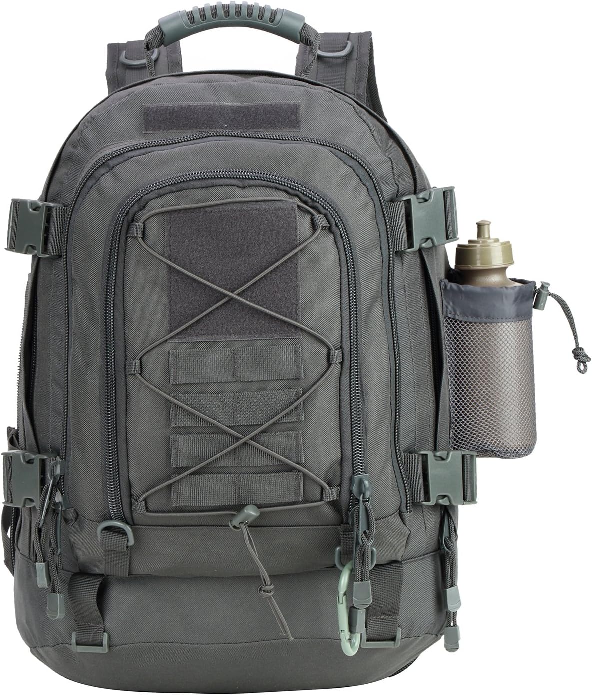 Large Tactical Backpack for Men Military Backpack with DIY System for Travel, Work,Camping,Hunting,Hiking,Sports (GRAY)