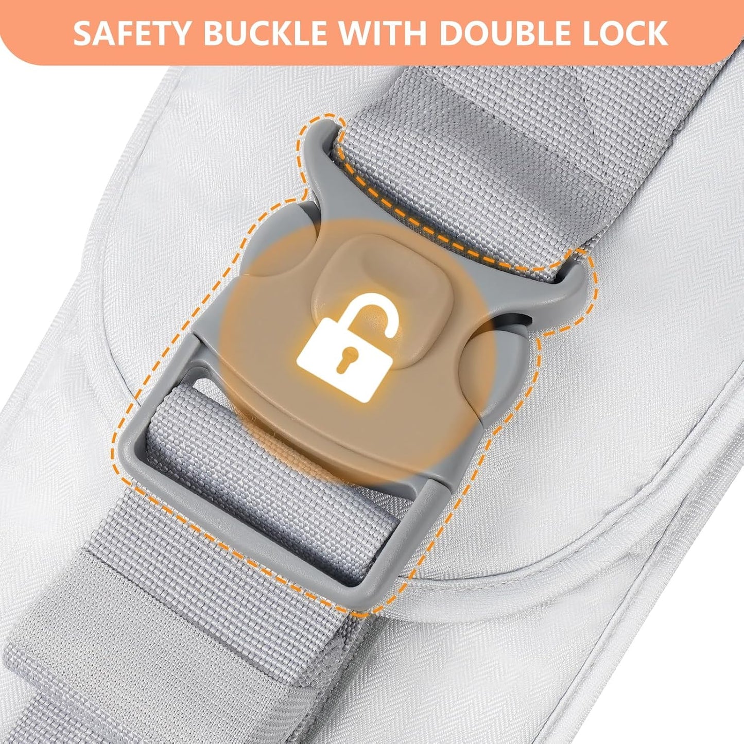 HKAI Baby Hip Carrier, Mom’s Choice Award Winner, Baby Carrier with Adjustable Waistband & Breathable Mesh, Ergonomic Carrier with Non-Slip Hip Seat Surface for Newborns & Toddlers, Light Grey