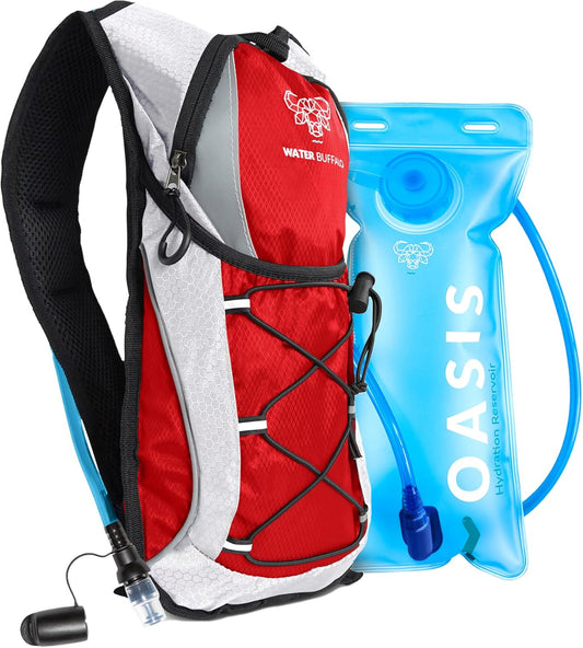 Water Buffalo Hydration Backpack - Lightweight Hydration Pack with 2L Water Bladder - Water Backpack for Hiking, Running, Biking, and Raves - Road Runner 12L Hydropack Backpack