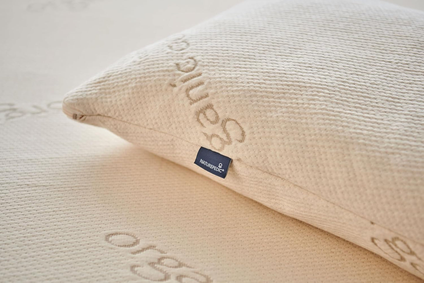 Naturepedic Organic Latex Pillow - Queen Bed Pillow with Medium Comfort - Luxury Pillow with Adjustable Fill for Comfortable Sleeping, Back Support and Neck Pain Relief