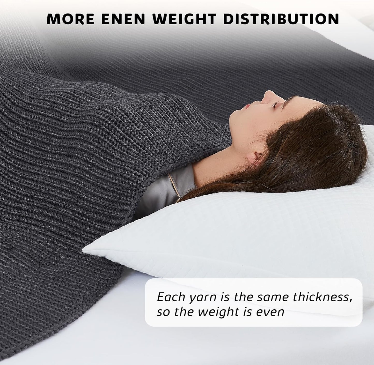 L'AGRATY Knitted Weighted Blanket - 48"x72" 20lbs Cooling Chunky Knit Heavy Blanket for Adults Braided Crochet Throw Thick Cable Yarn Knit Decorative No Beads Evenly Weighted Machine Washable