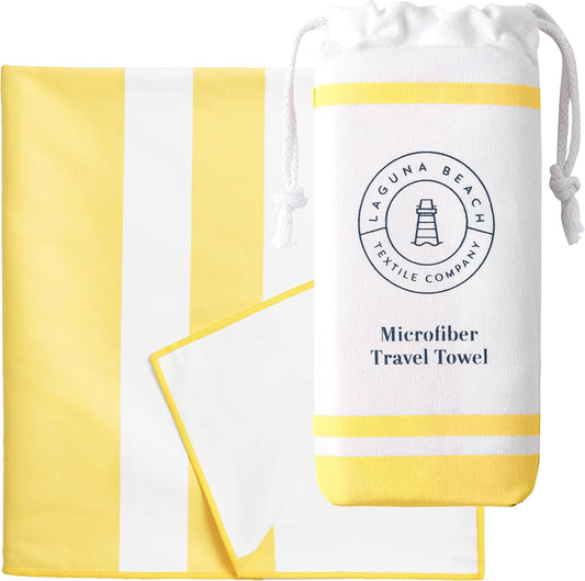 Laguna Beach Textile Co. Recycled Microfiber Quick Dry Beach Towel - Mojave Yellow