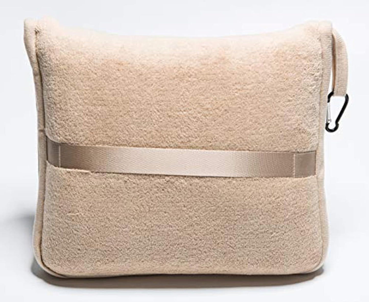 BlueHills Premium Soft Tall Travel Blanket Pillow for Airplane Traveling Essentials Long Flight Trip Throw in Bag case with Backpack Clip Compact Large Plane Accessories Beige T053
