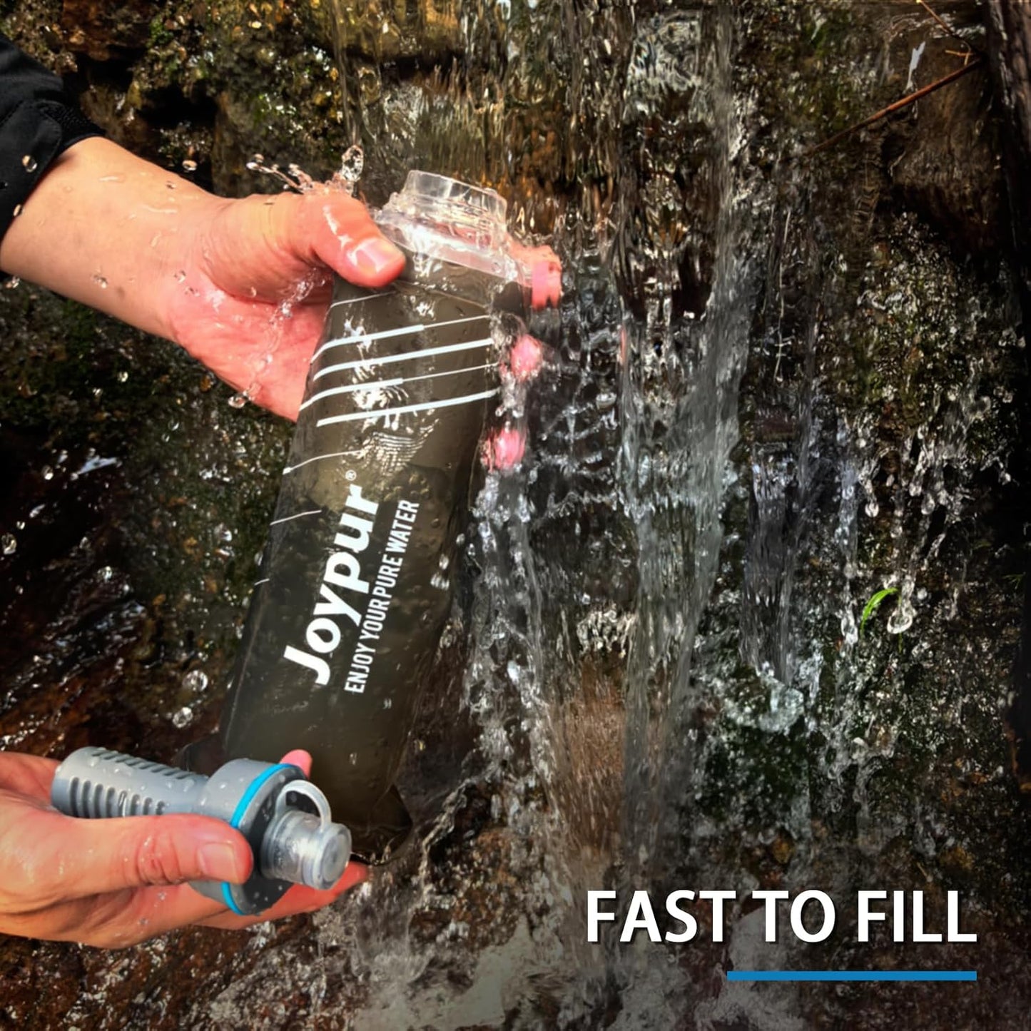 Water Filter Bottle Survival - 650/1000/2000ml Collapsible Water Bottle with NSF/FDA Certification with Filter Squeeze Water Filter Bottle Portable Water Filter Hiking Backpacking Camping