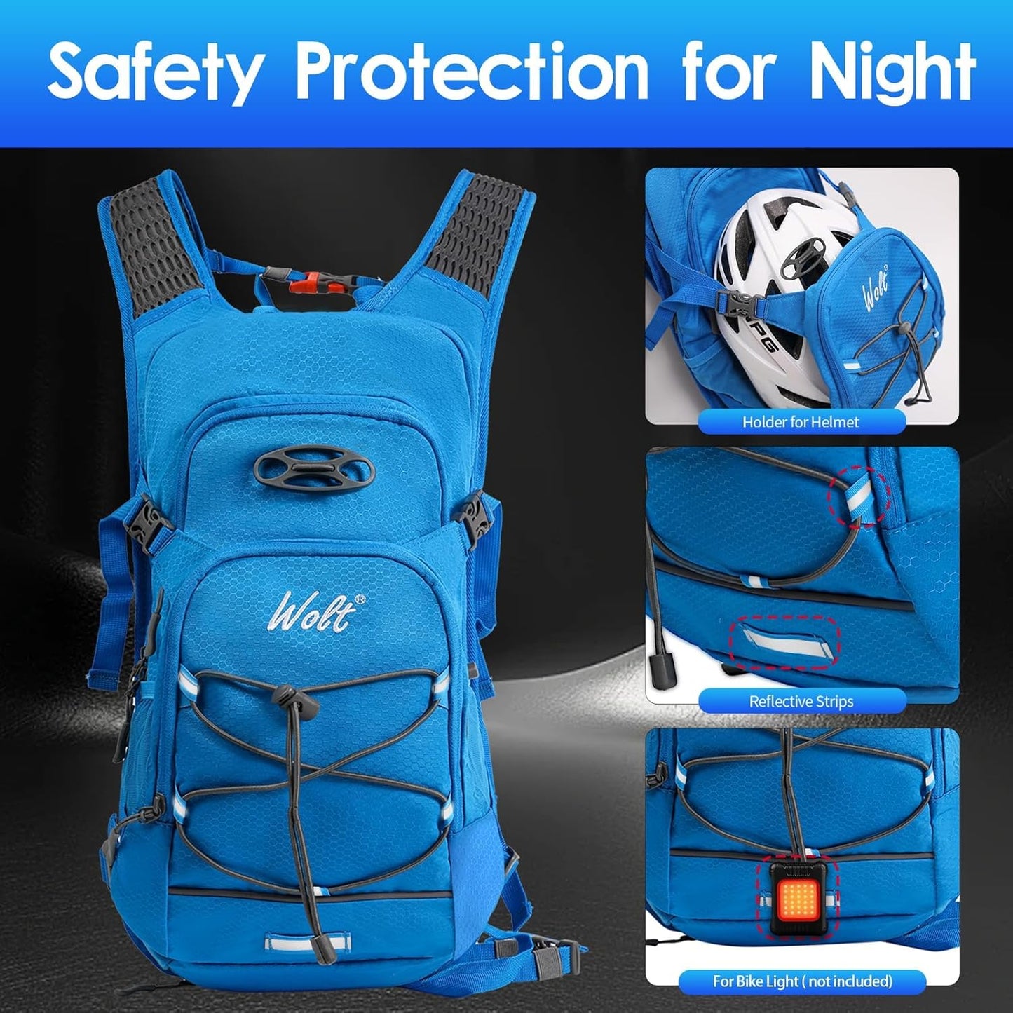 WOLT Hydration Backpack 18L Hiking Water Backpack with 2L Water Bladder for Men Women, Hydration Pack for Running Cycling Biking and Climbing