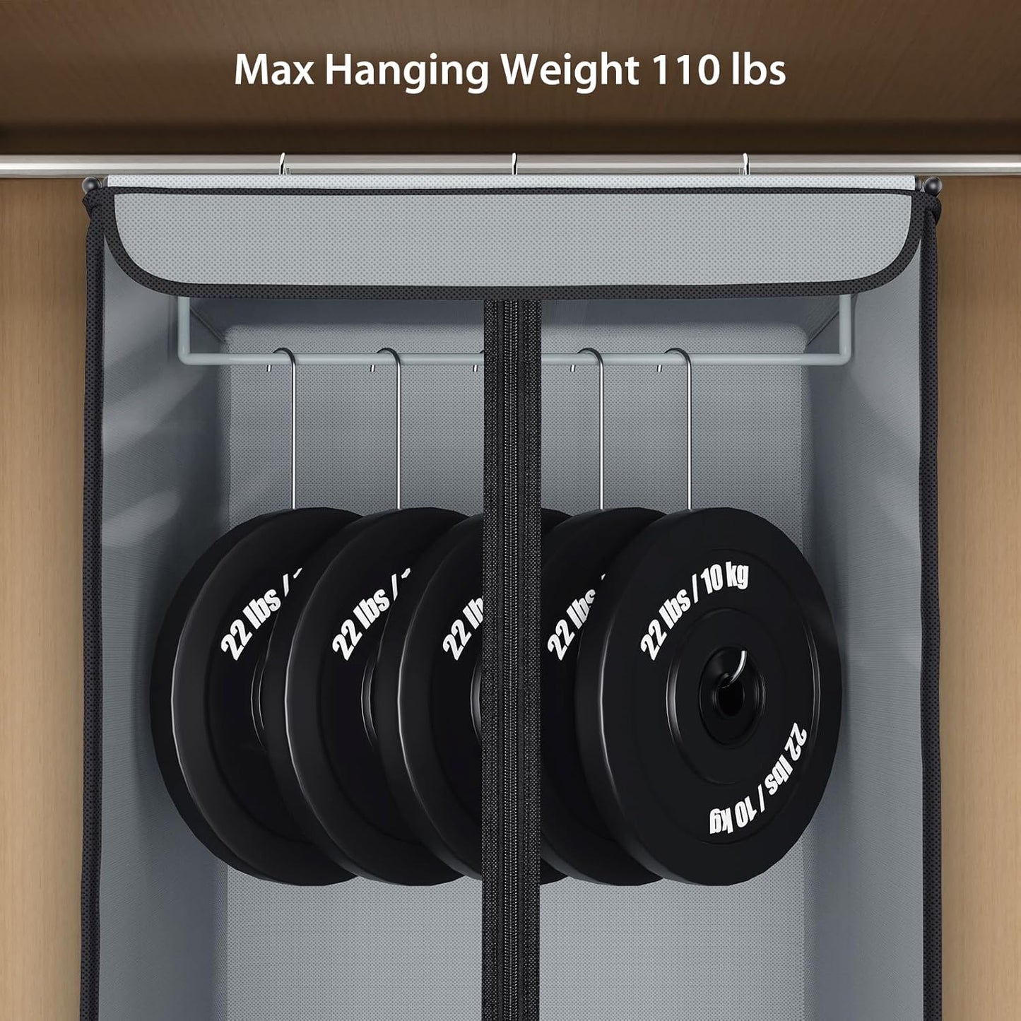 Univivi Garment Bags for Hanging Clothes, Large Clothes Storage Bags Closet Organizer with Clear Window, Premium Hanging Garment Storage Bag for Suits, Coats, Jackets, 40", 2-Pack (Grey)