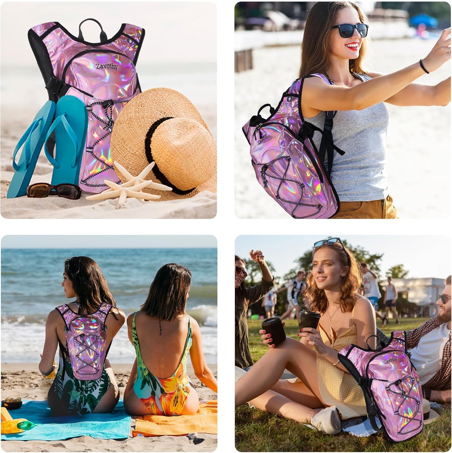 Reflective Hydration Backpack, Hydration Pack - Water Backpack with 2L/3L Hydration Bladder, Essential for Festivals - Rave Hydration Pack for Hiking, Running, Cycling, and Festivals