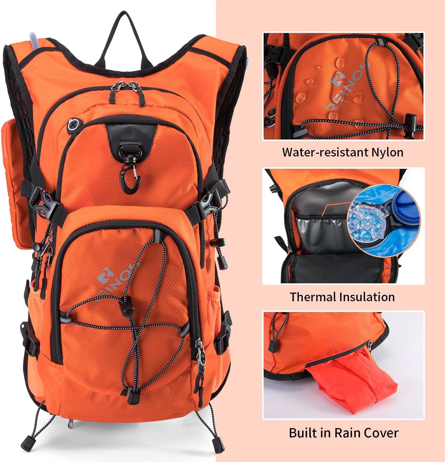 Hydration Backpack Pack with 2L Water Bladder 18L Hiking Backpack Women Men Lightweight Hydropack Insulated Daypack for Biking, Running, Festival