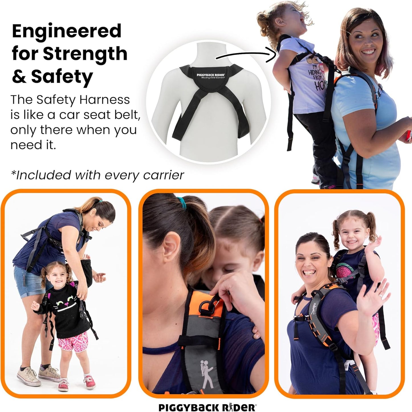 Piggyback Scout Standing Toddler Carrier Backpack - 2-Piece Bundle for Hiking & Travel with Secure Child Safety Harness Included - for Ages 2-4 (Under 50 lbs) - No Accessories Included