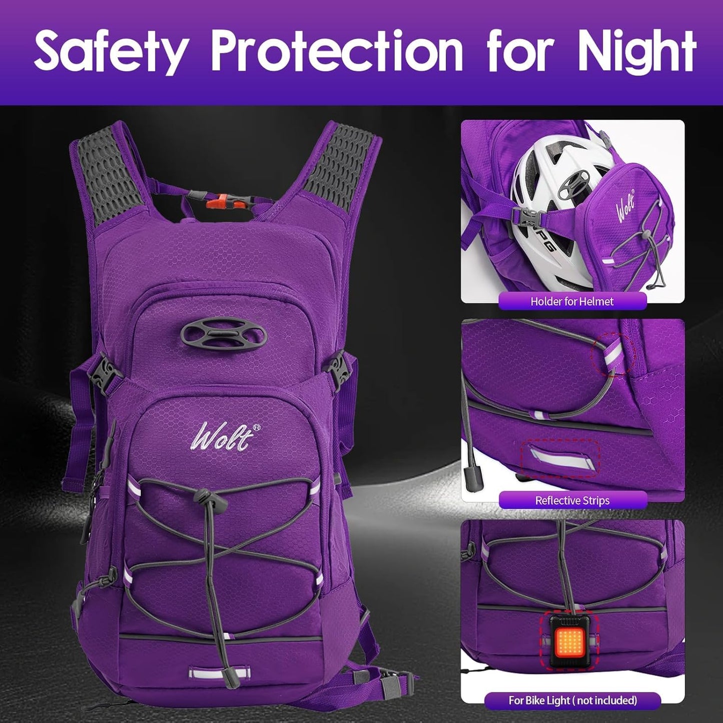 WOLT Hydration Backpack 18L Hiking Water Backpack with 2L Water Bladder for Men Women, Hydration Pack for Running Cycling Biking and Climbing